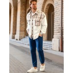 Plus Size Men's Plaid Jacket Fashion Casual Patchwork Jacket For Spring Fall Winter, Men's Clothing