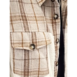 Plus Size Men's Plaid Jacket Fashion Casual Patchwork Jacket For Spring Fall Winter, Men's Clothing