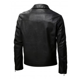 Plus Size Mens Premium Leather Jacket - Stylish & Durable, Cool Fashion Design - Perfect for Casual or Formal Wear - High-Quality PU Leather Clothing