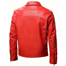 Plus Size Mens Premium Leather Jacket - Stylish & Durable, Cool Fashion Design - Perfect for Casual or Formal Wear - High-Quality PU Leather Clothing