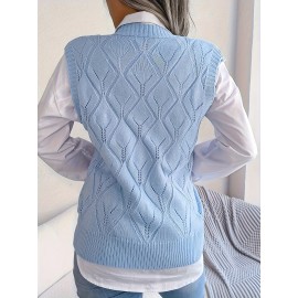 Plus Size Argyle Sweater Vest - Richly Textured, Classic Preppy Style, Flattering V Neckline, Comfortable Sleeveless Design - Designed for Plus Size Women, Part of Our Womens Clothing Collection