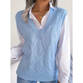 Plus Size Argyle Sweater Vest - Richly Textured, Classic Preppy Style, Flattering V Neckline, Comfortable Sleeveless Design - Designed for Plus Size Women, Part of Our Womens Clothing Collection