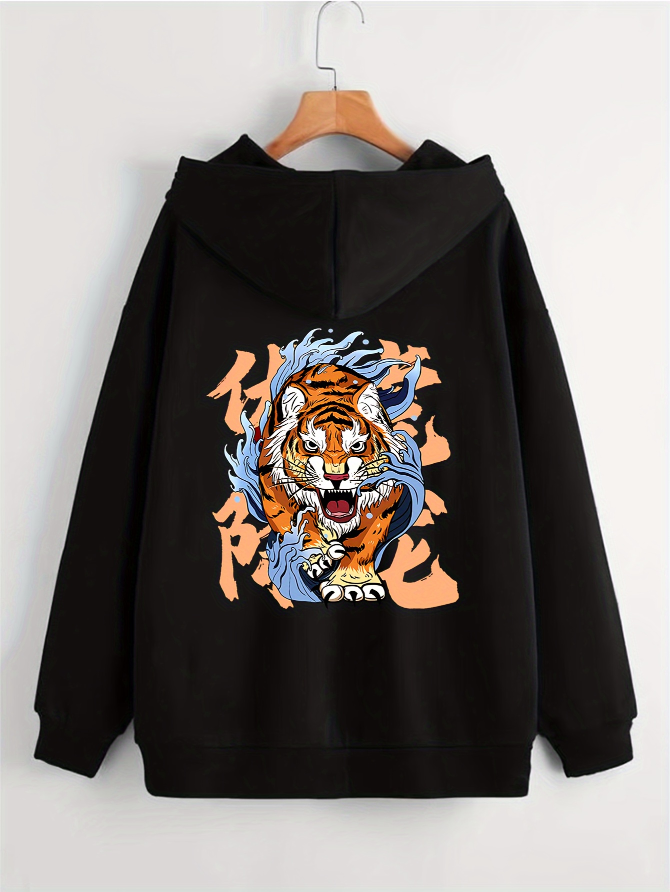 plus size mens anime car graphic print hooded jacket fashion causal hoodies mens clothing details 2