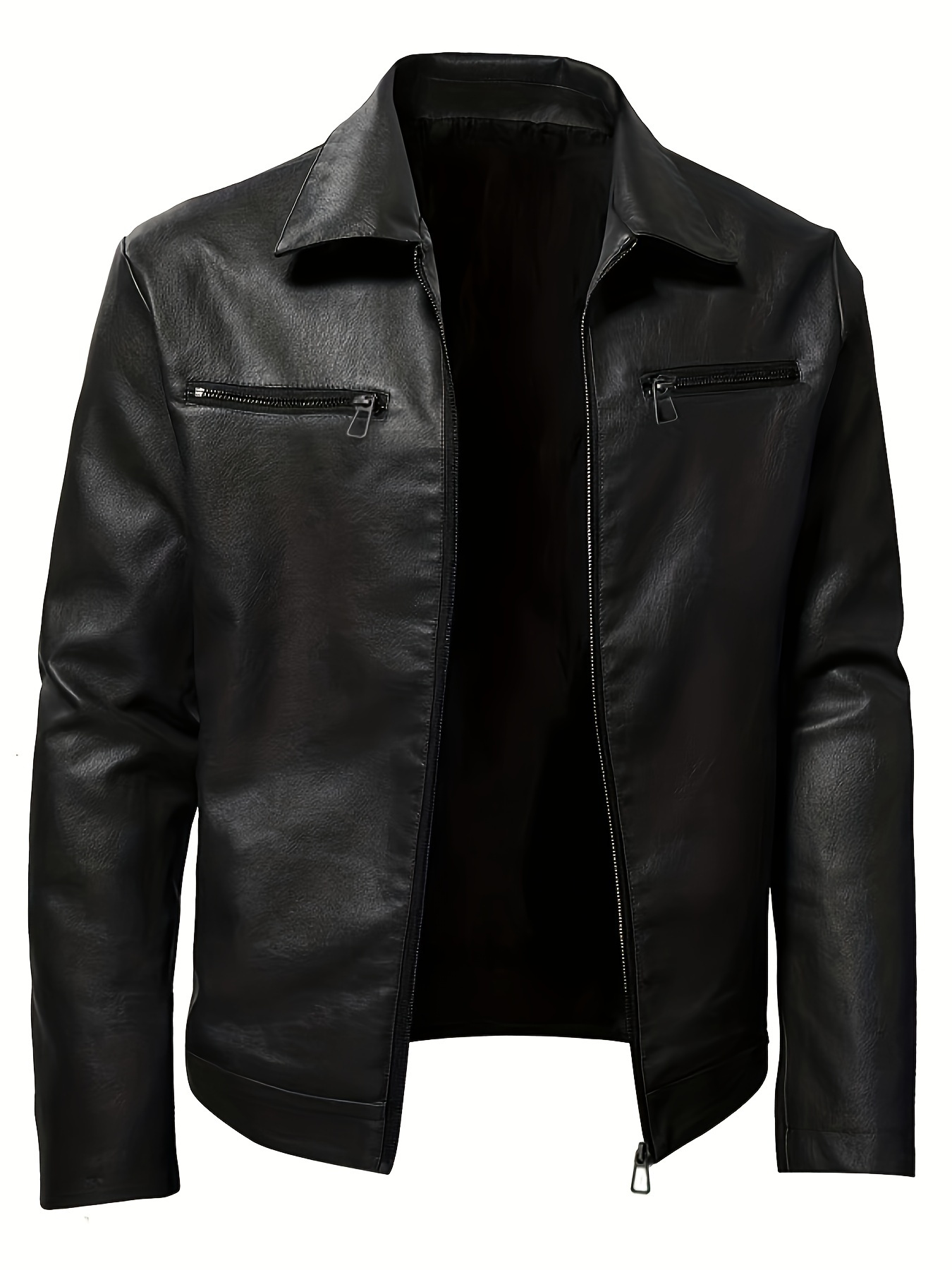 plus size mens pu leather jacket cool fashion jacket mens clothing details 0