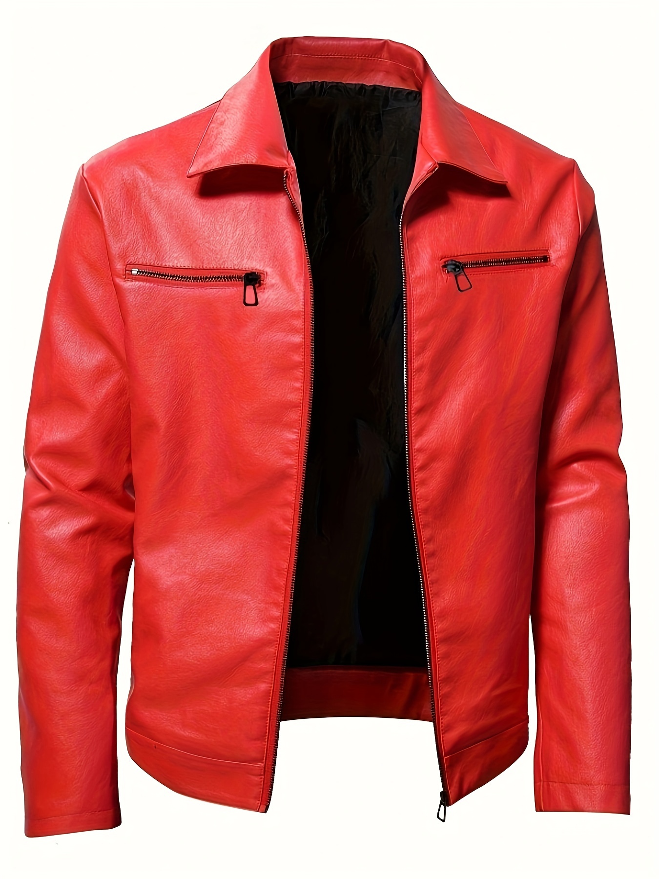 plus size mens pu leather jacket cool fashion jacket mens clothing details 6